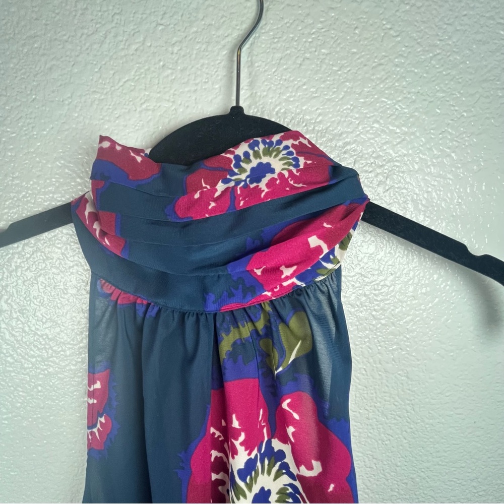 Tucker for Target Navy Halter Top with Pink Floral Print Women’s Small - Picture 5 of 11